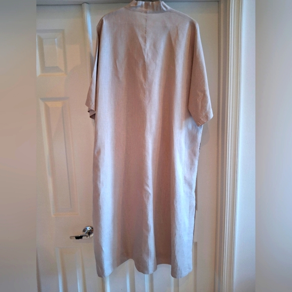 Johnny Was Calme Linen V‑Neck Kaftan Midi Dress NWOT size medium - Picture 3 of 13